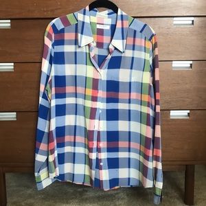 Check printed Equipment silk blouse